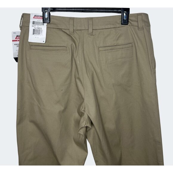 Genuine Dickies Womens Perfectly Slimming High Rise Pant Relaxed Fit Khaki 14R - Picture 15 of 16